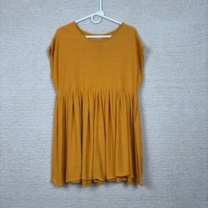 Urban Outfitters Top Womens Small‎ Yellow Sleeveless Baby Doll Knit Cotton Blend